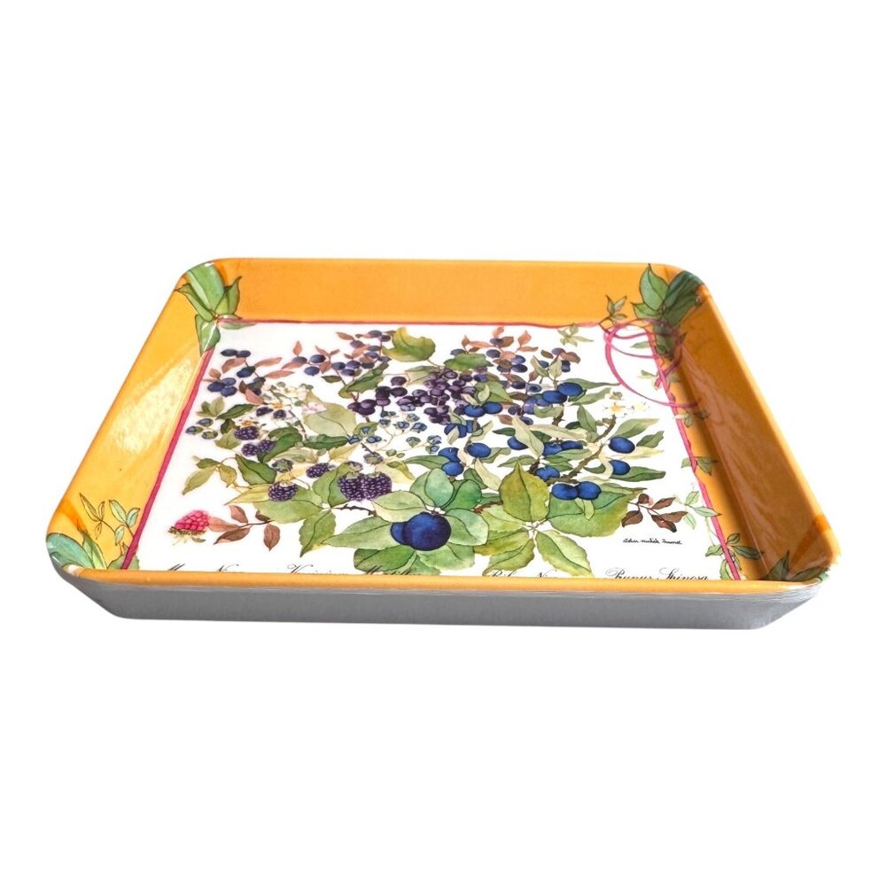 Decorative Floral Melamine Tray Botanical Print Small Jewelry Trinkets Keys